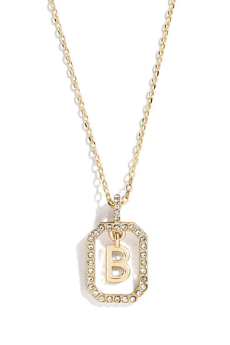 Alicia Intial Pendant Necklace, Main, color, CLEAR - B