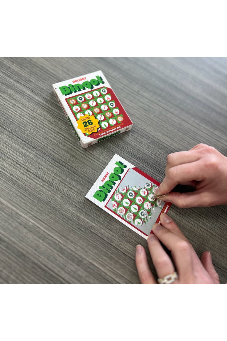 Holiday Bingo Scratch Card Game26 Cards, Party Game, Win Snowflakes!, Alternate, color, Multicolored