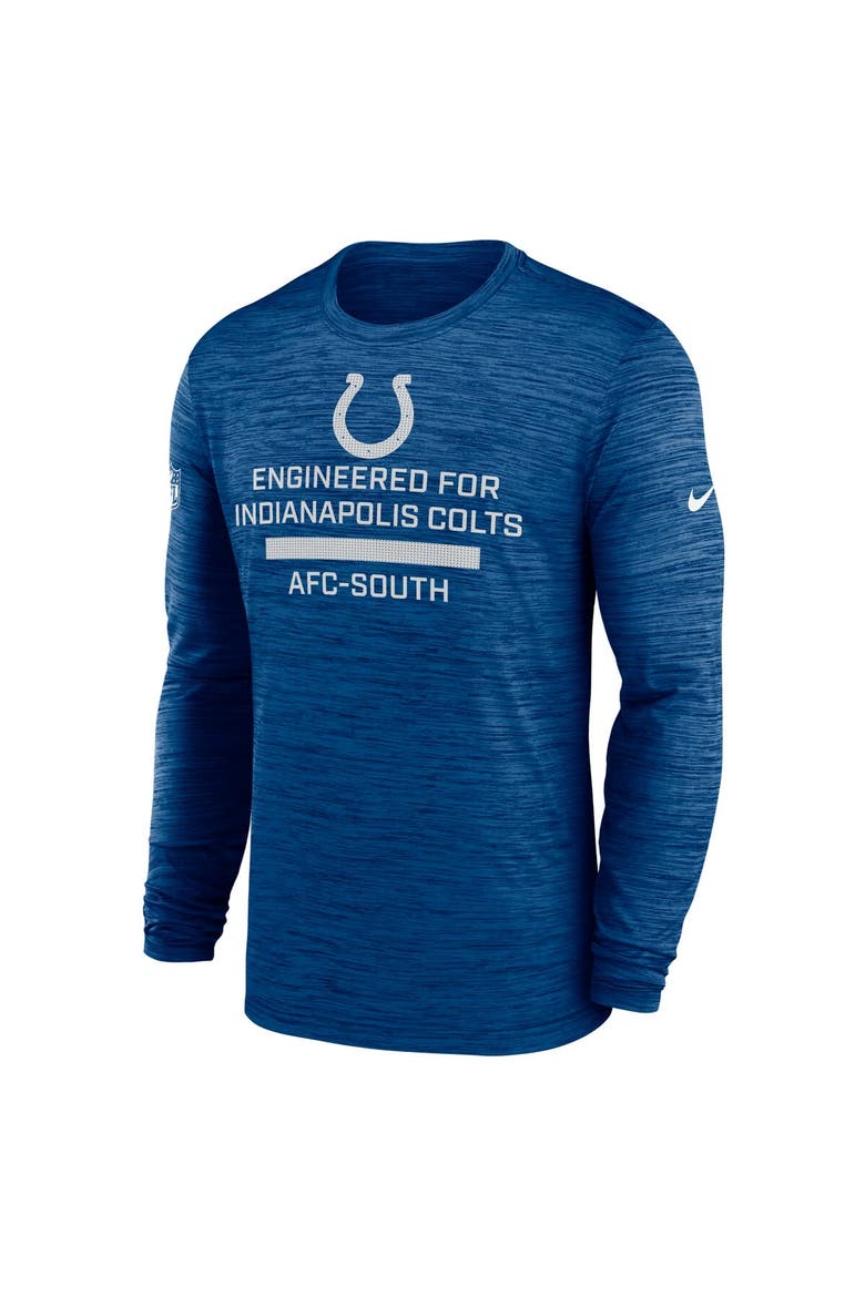 Men's Nike Royal Indianapolis Colts Sideline Velocity Performance Long Sleeve T-Shirt, Alternate, color, Royal