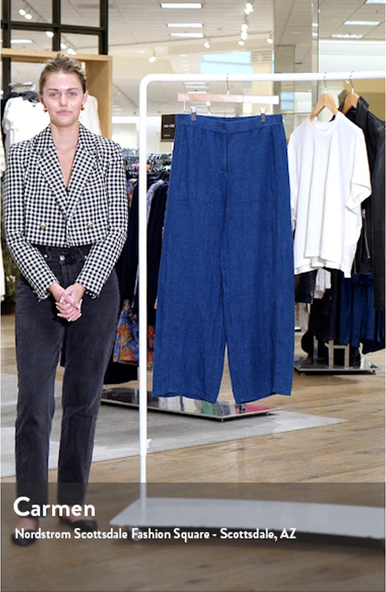 Organic Linen Ankle Wide Leg Pants, sales video thumbnail