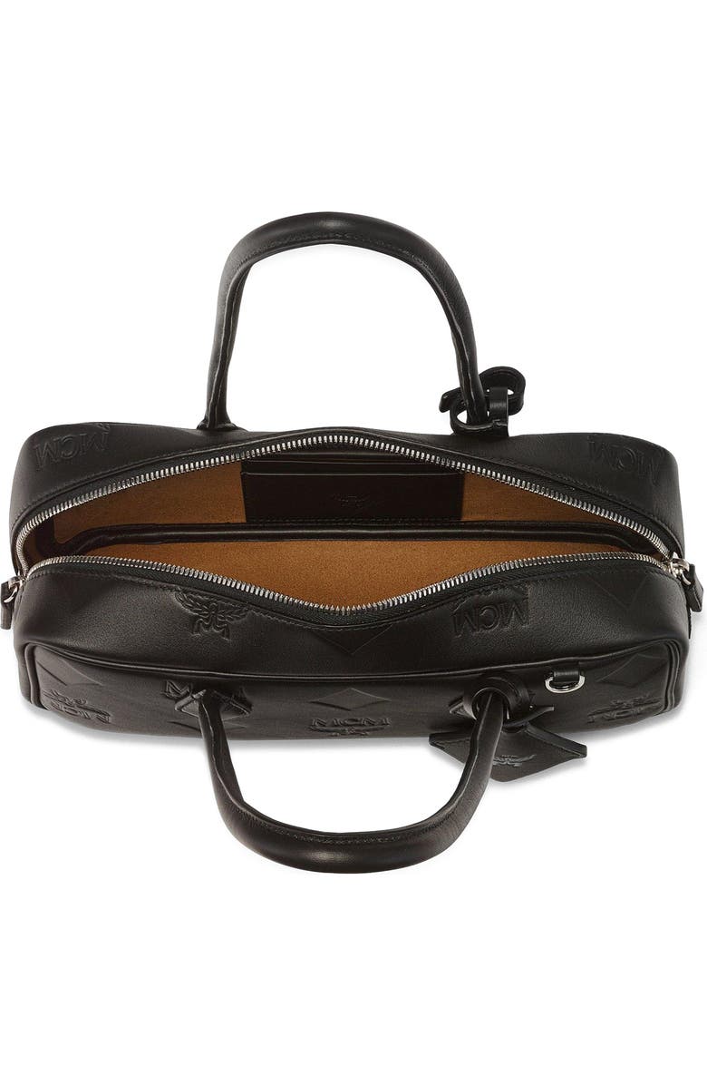 MCM Small Aren East West Shoulder Bag in Maxi Monogram Leather, Alternate, color, Black