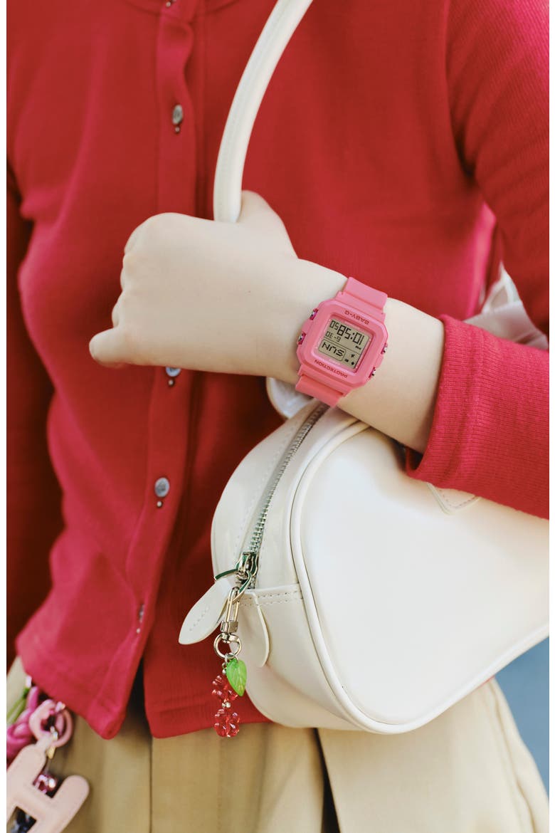 Baby-G Digital Resin Strap Watch Set, 39mm, Alternate, color, PINK