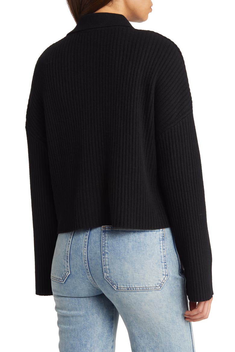 Frida Recycled Cashmere Blend Tank Top & Cardigan Set, Alternate, color, BLACK