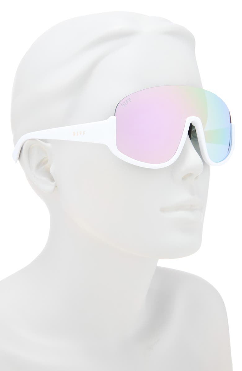 DIFF Blazer 135mm Shield Sunglasses, Alternate, color, White Lavendar