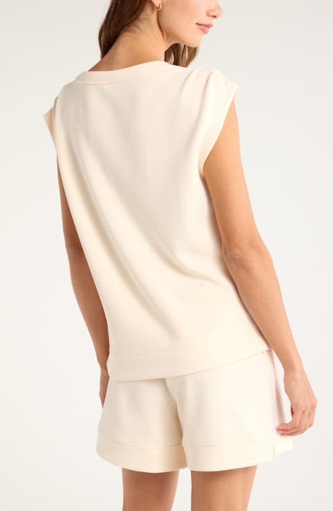 Soft Luxe Knit Gathered Shoulder Top