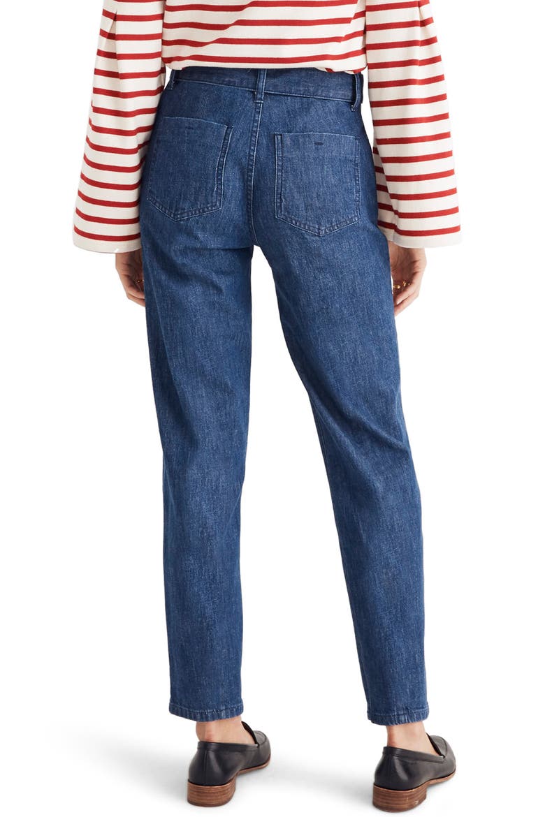 Tie Waist Tapered Denim Pants, Alternate, color, DEVINE