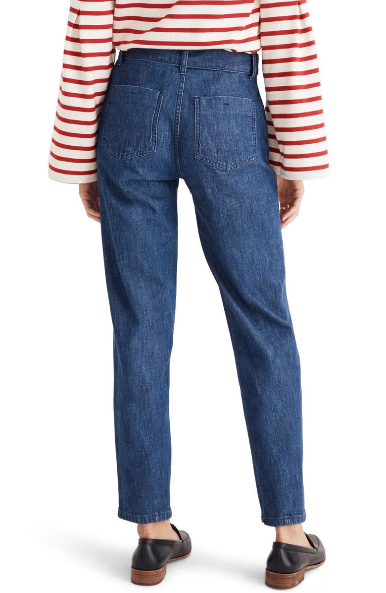 Madewell Tie Waist Tapered Denim Pants, Alternate, color, 