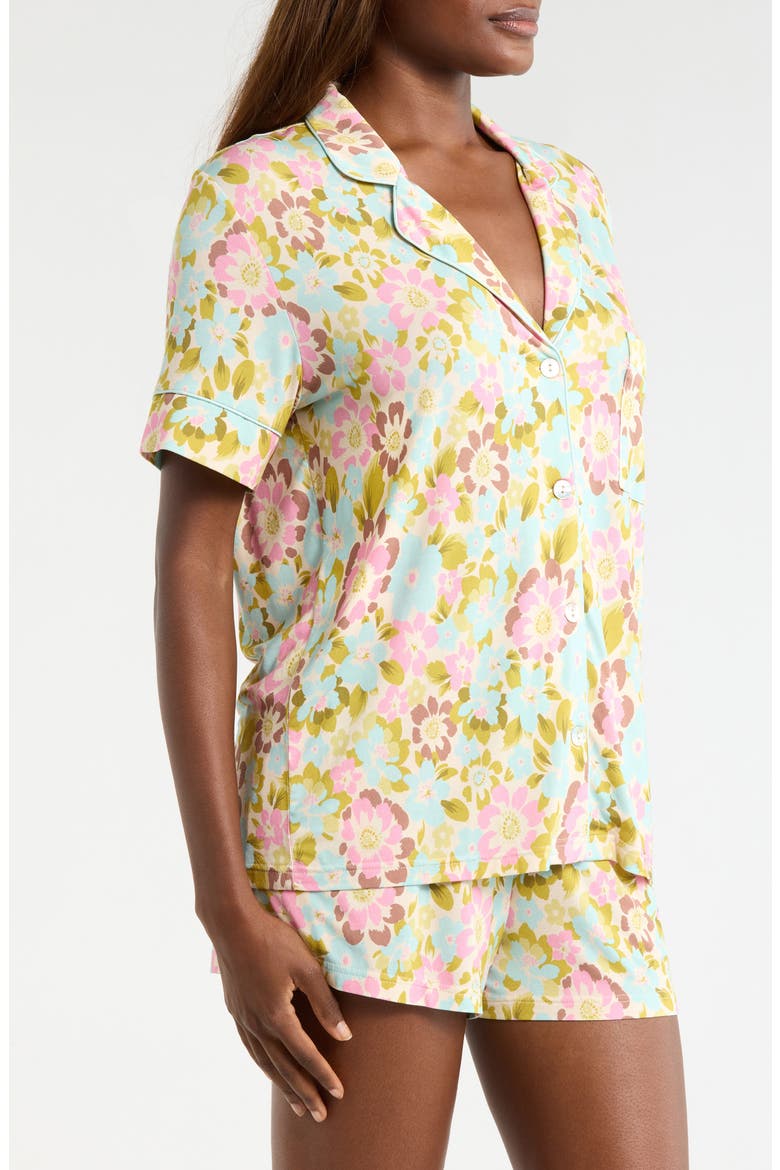 Stretch Modal Short Pajamas, Alternate, color, PAINTED BLOOMS