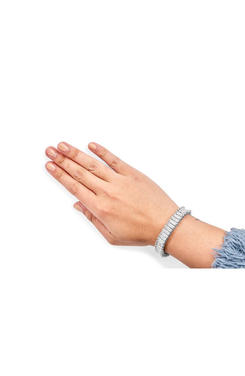 Haus of Brilliance 14K Gold 5.00 Cttw Princess Cut Diamond Rectangular Invisible Set Link Tennis Bracelet, Alternate, color, White