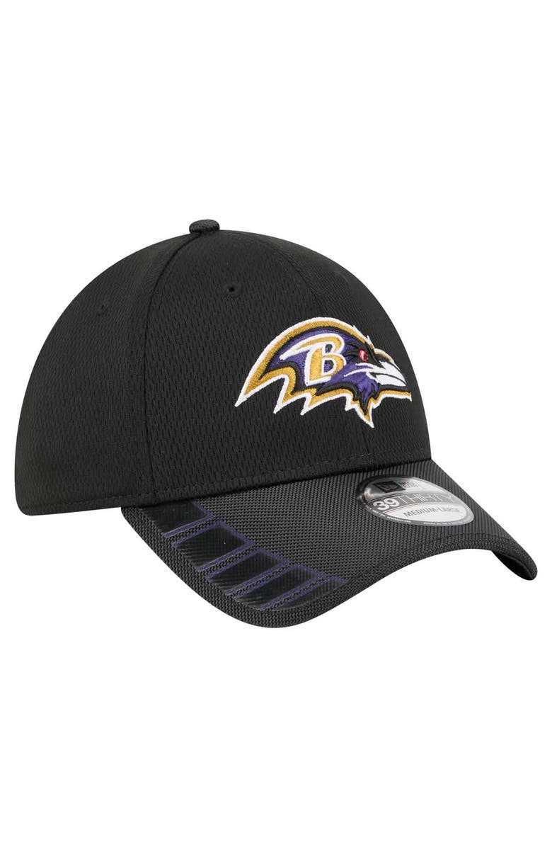 New Era Men's New Era Black Baltimore Ravens Visor Hit 39THIRTY Flex Hat, Alternate, color, Black