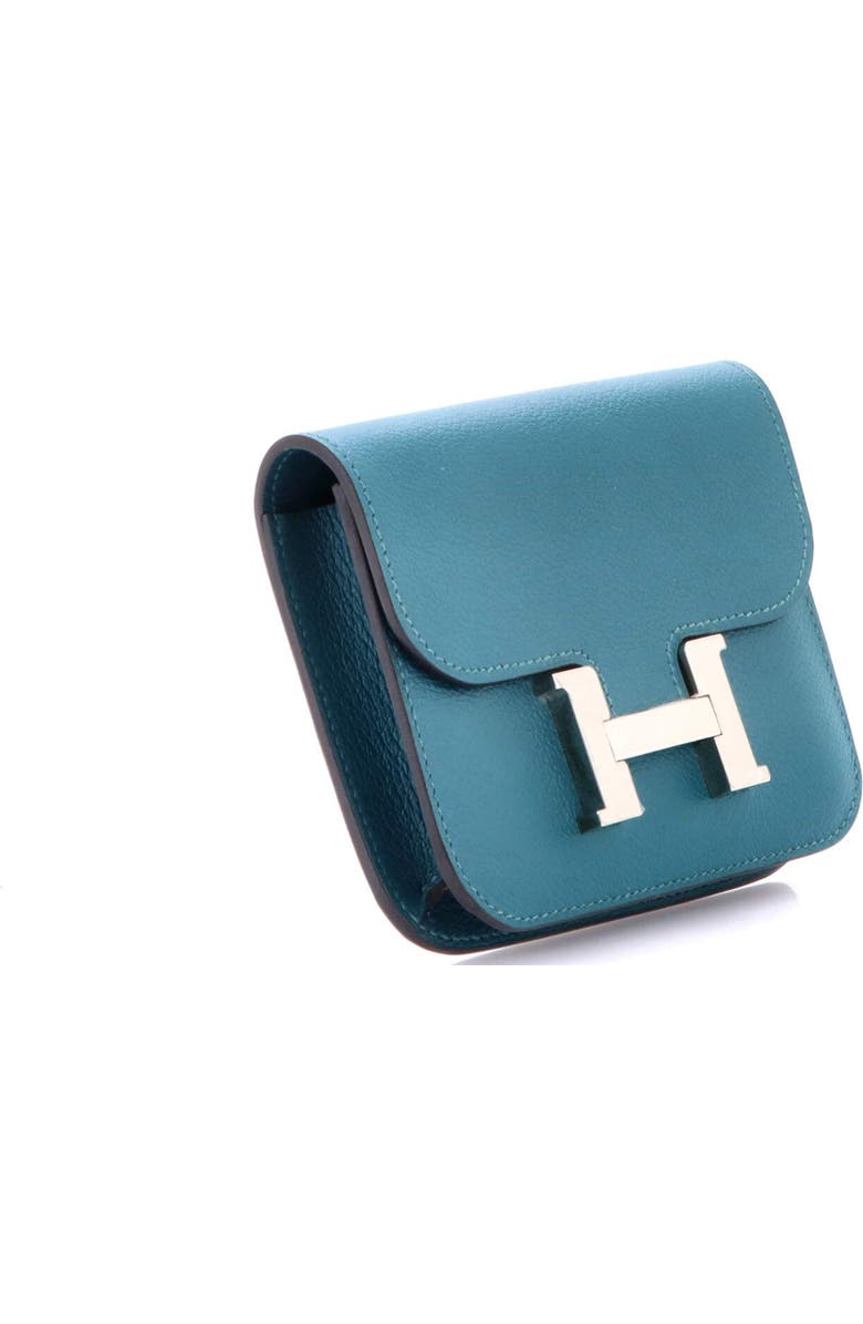 Pre-Owned Hermes Constance Slim Wallet Evercolor, Alternate, color, Vert Bosphore