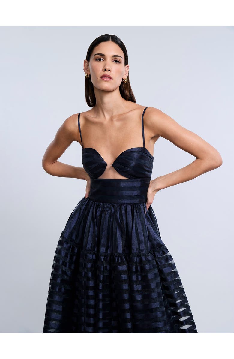 BCBGMAXAZRIA Stripe Organza Gown, Alternate, color, 