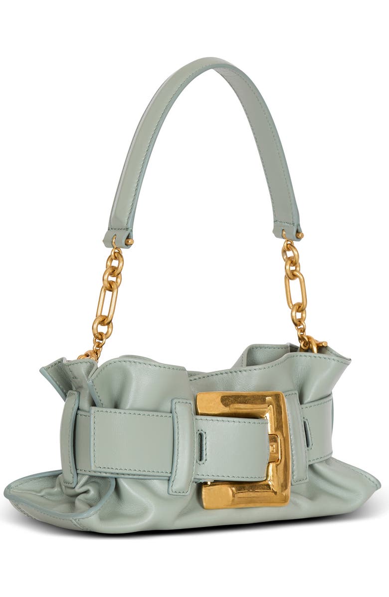 Balmain Mini Anthem bag in calfskin leather, Alternate, color, Green