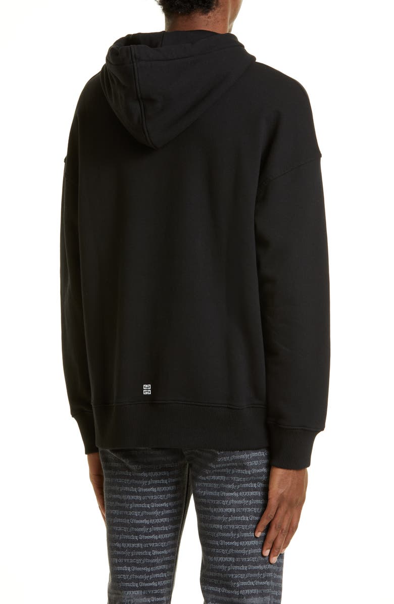 Givenchy Slim Fit Logo Graphic Hoodie, Alternate, color, Black
