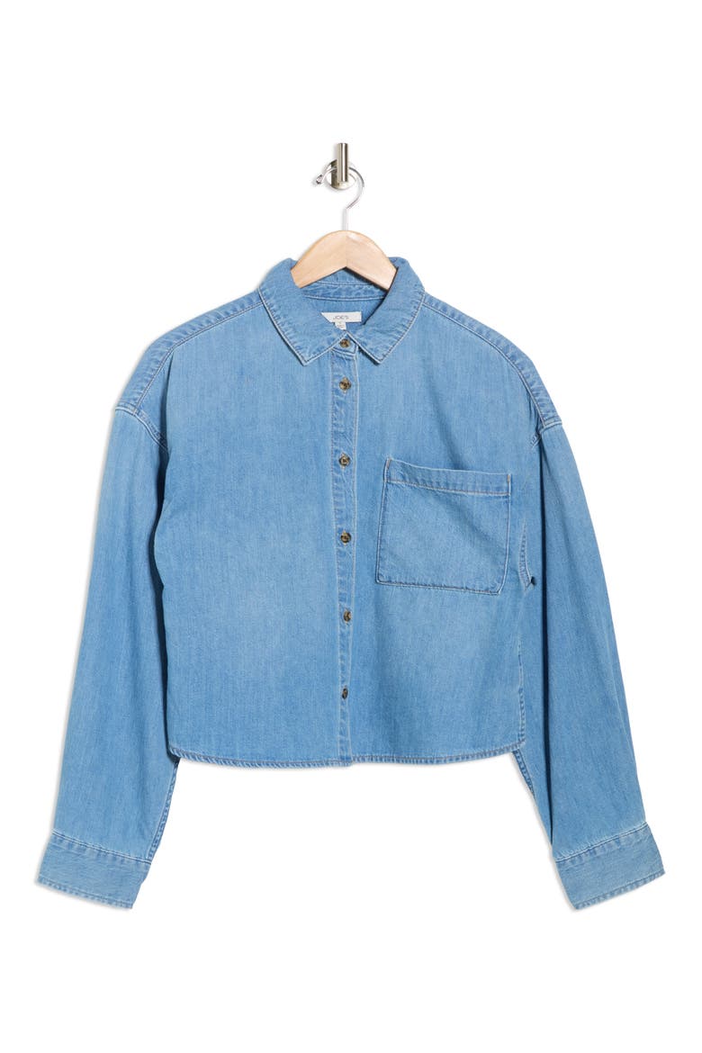 The Crop Boyfriend Button-Up Shirt, Alternate, color, BREATHTAKING