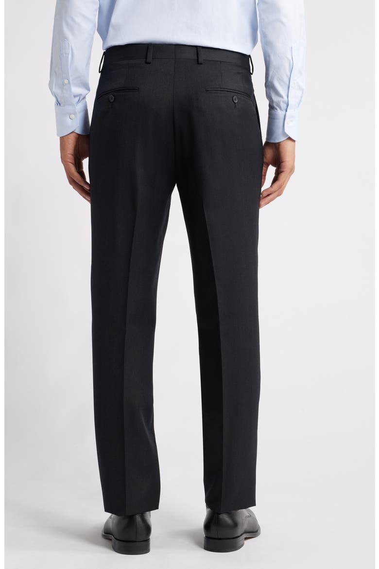 Roica Flat Front Straight Leg Dress Pants, Alternate, color, BLACK