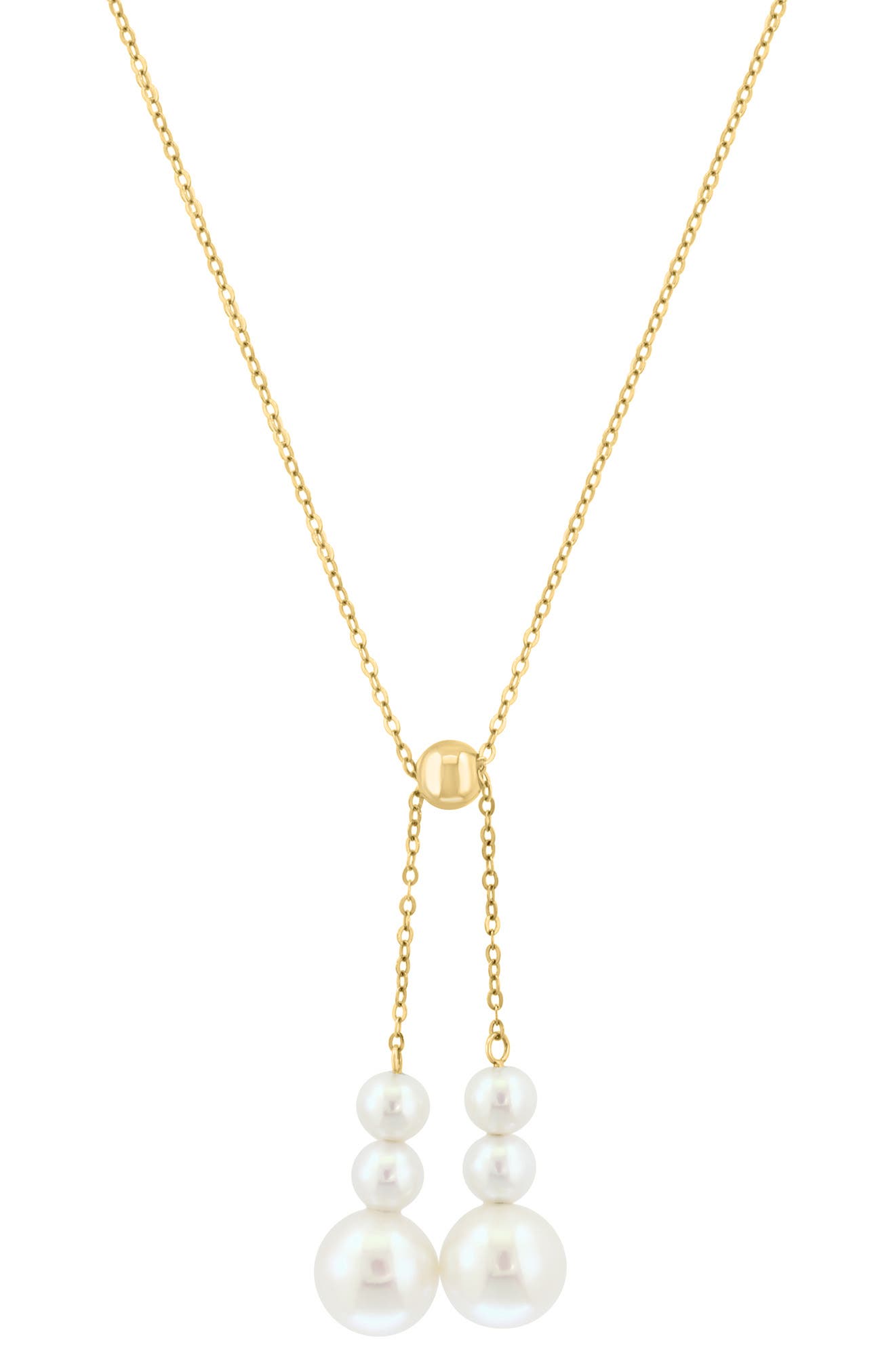 EFFY 14K Gold 6mm Freshwater Pearl Double Pendant Necklace