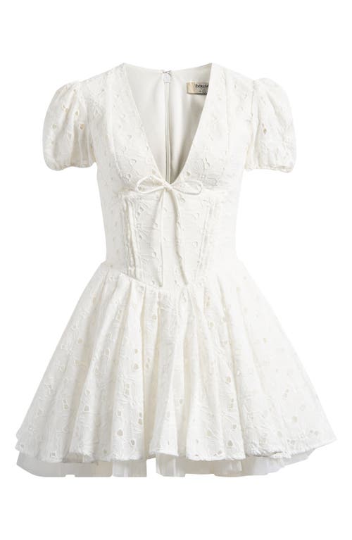 House Of Cb Imani Broderie Anglais Minidress In White