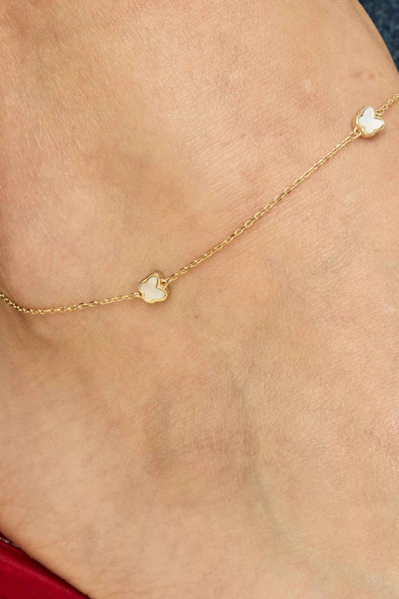 14K Yellow Gold Flutter By Anklet, Alternate, color, Yellow Gold