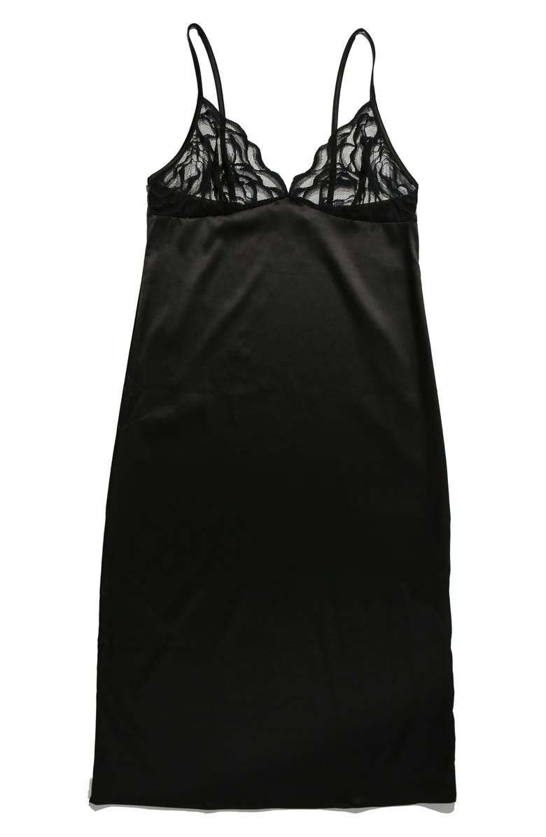 Hanky Panky Dark Romance Satin Chemise, Alternate, color, Black