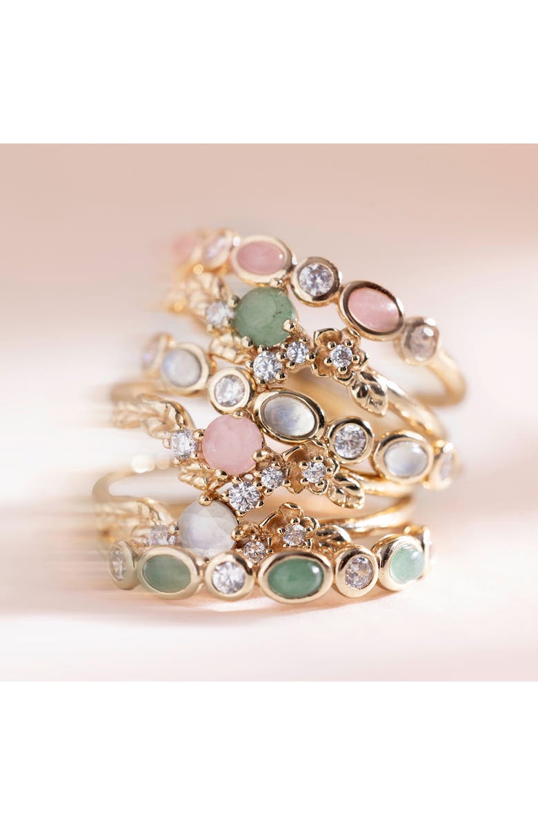 MADE BY MARY Aura Ring, Alternate, color, Gold Vermeil / Green