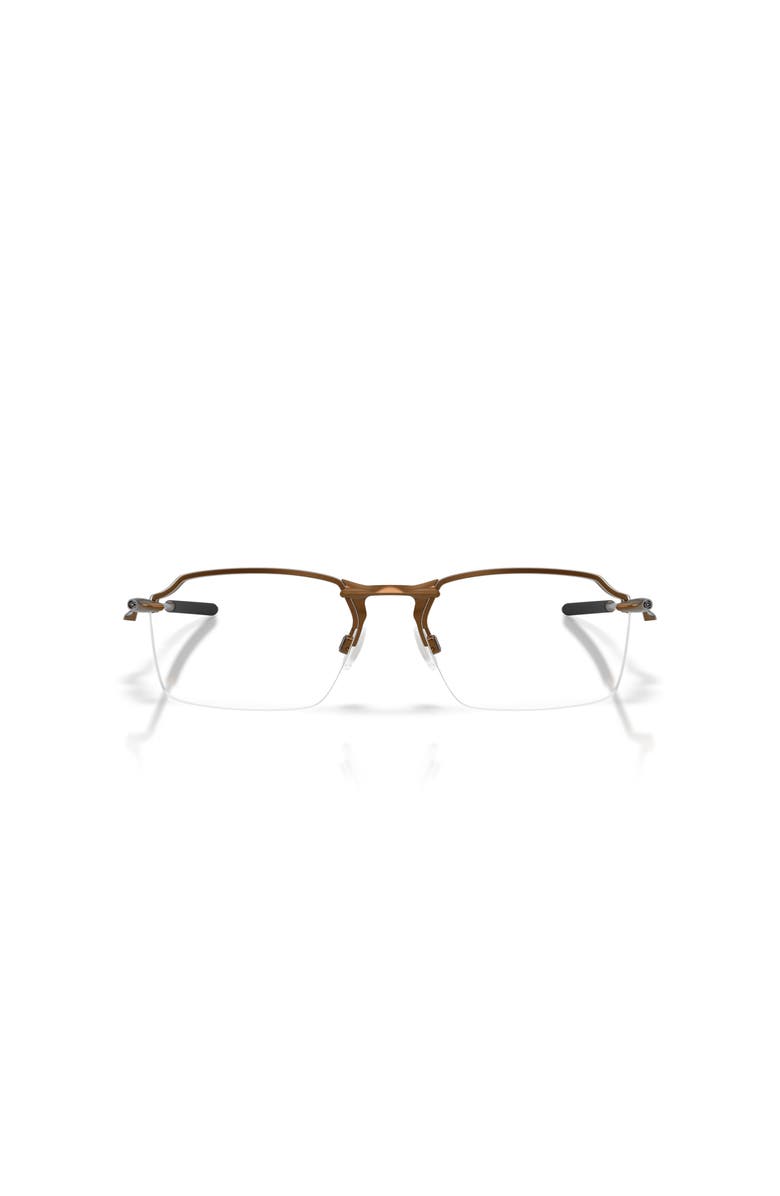 Oakley 57mm Rectangle optical glasses, Alternate, color, Brown