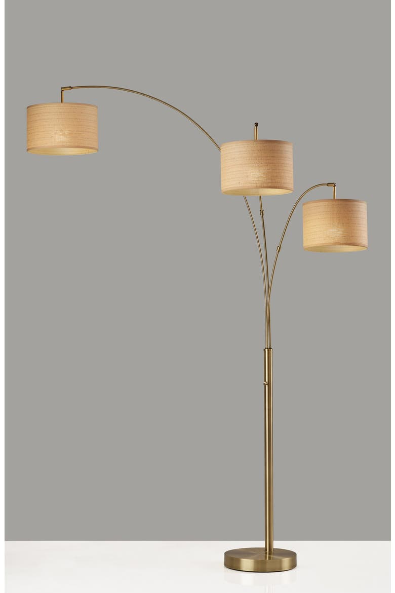 Bowery 3-Arm Arc Lamp, Alternate, color, ANTIQUE BRASS