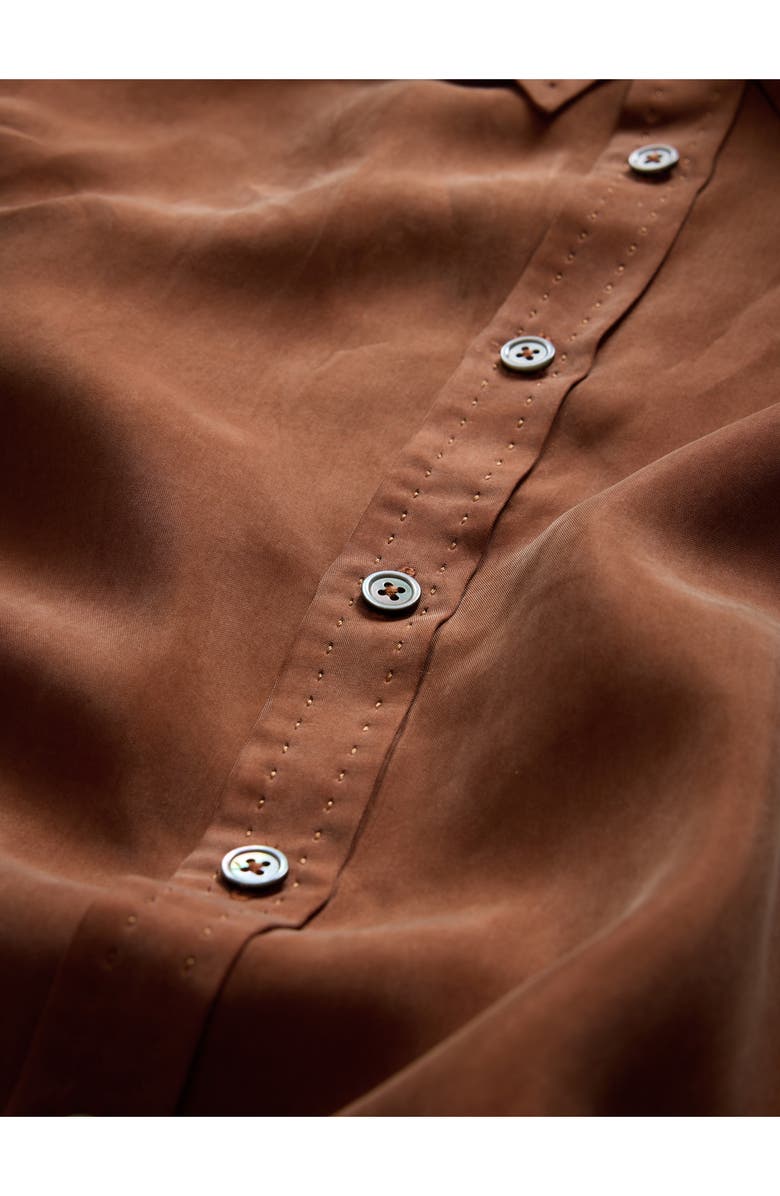 John Varvatos Martin Solid Twill Button-Up Shirt, Alternate, color, Hazelnut