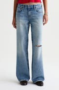 AG Adria Ripped Low Rise Baggy Wide Leg Jeans