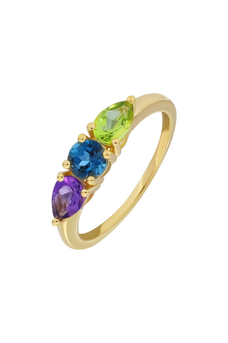 14k Gold Amethyst, Blue Topaz & Peridot Stackable Ring, Main, color, 14K YELLOW GOLD