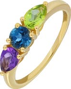 Bony Levy 14k Gold Amethyst, Blue Topaz & Peridot Stackable Ring