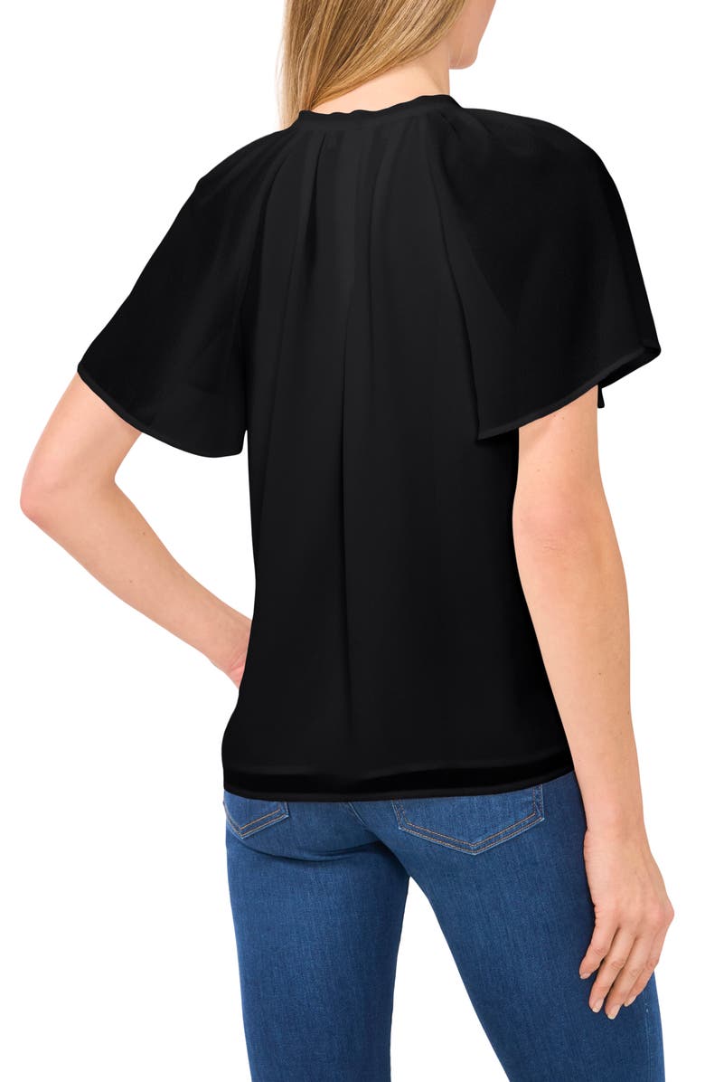 CeCe Flutter Sleeve Georgette Top, Alternate, color, 