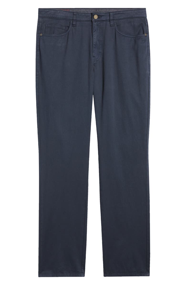 Johnston & Murphy Straight Leg Stretch Pima Cotton Pants, Alternate, color, Navy