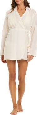 BLEU by Rod Beattie Wrap Shirt Dress Cover-Up