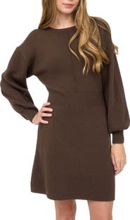 AUGUST SKY Tie Back Long Sleeve Minidress