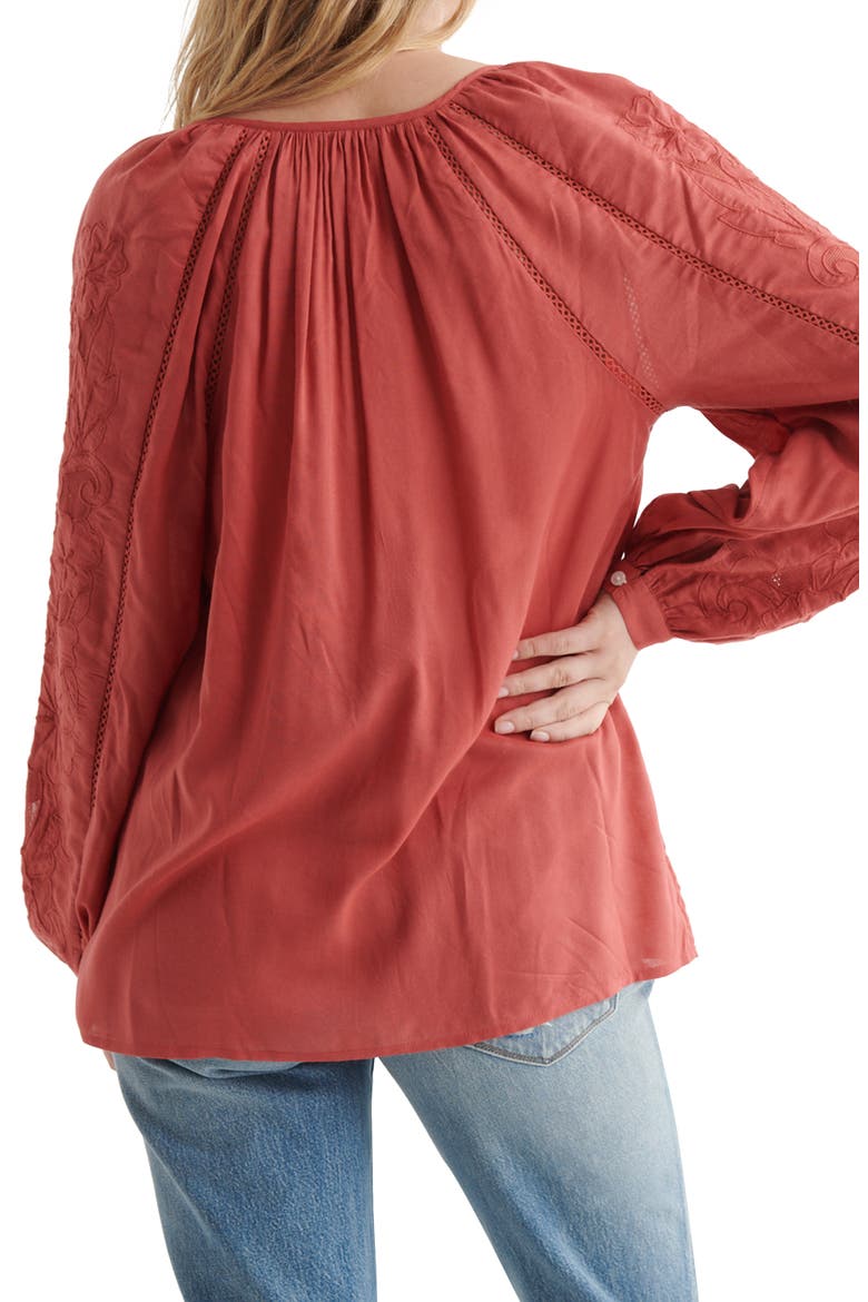Cutwork Peasant Blouse, Alternate, color, TANDORI SPICE