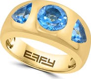 EFFY Gold Plated Sterling Silver Blue Stone Band Ring