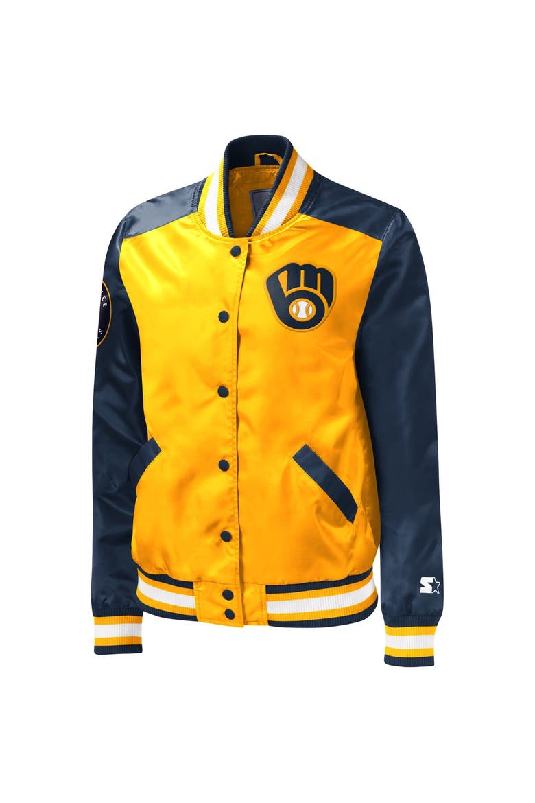 Women's Starter Gold Milwaukee Brewers The Legend Full-Snap Jacket, Alternate, color, Gold