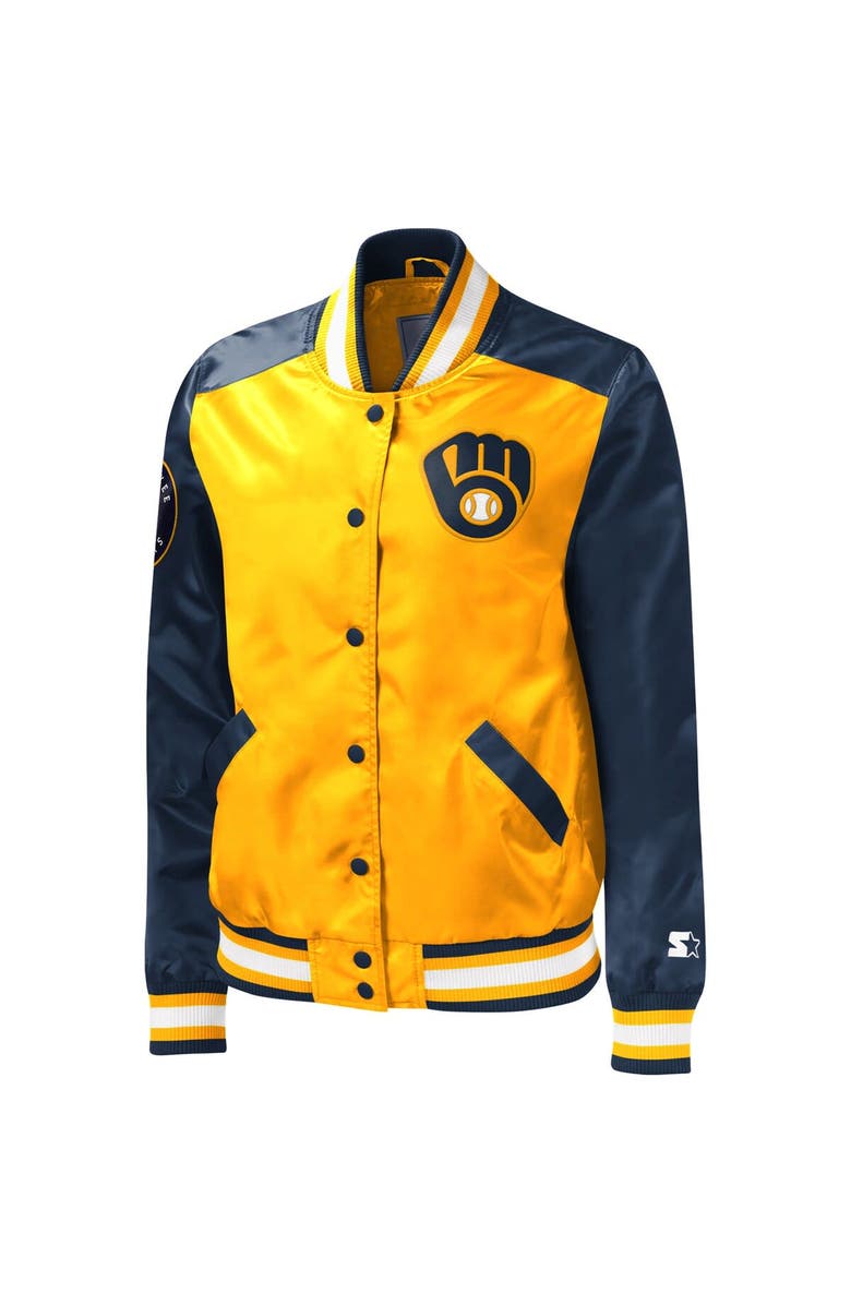STARTER Women's Starter Gold Milwaukee Brewers The Legend Full-Snap Jacket, Alternate, color, Gold