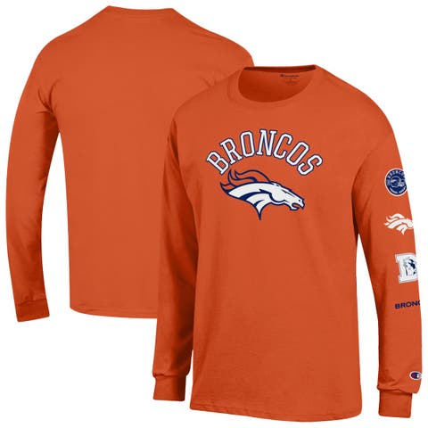 Men's Champion  Orange Denver Broncos Seal Long Sleeve T-Shirt