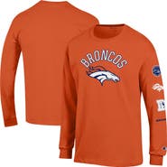 Champion Men's Champion  Orange Denver Broncos Seal Long Sleeve T-Shirt