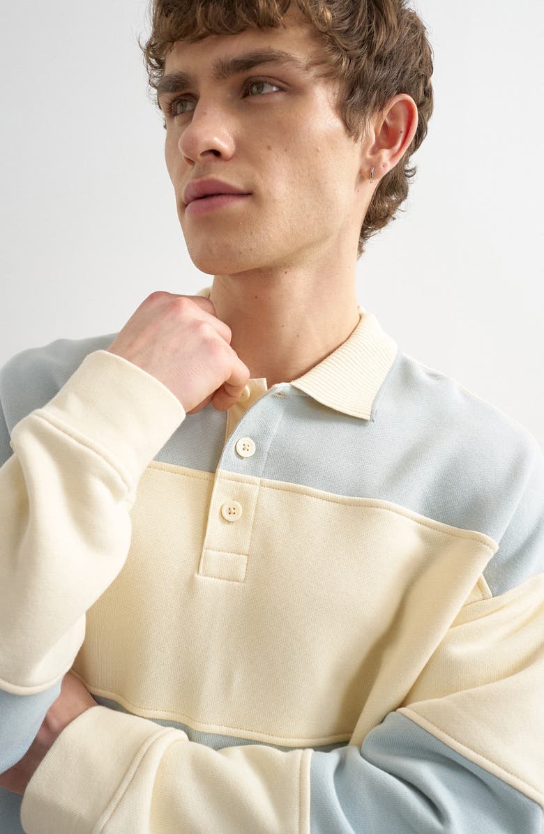 Topman Oversize Rugby Shirt, Alternate, color, Lblue