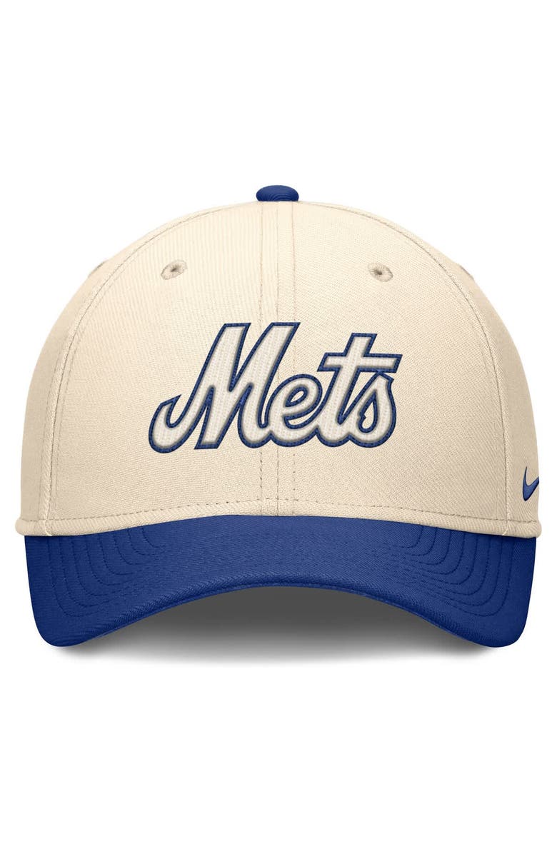 Nike Men's Nike Natural/Royal New York Mets Statement Rise Performance Flex Hat, Alternate, color, Natural