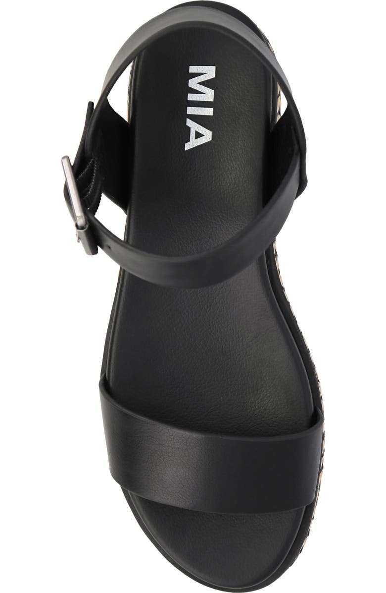 MIA Kiera Ankle Strap Platform Wedge Sandal, Alternate, color, Black/ Natural