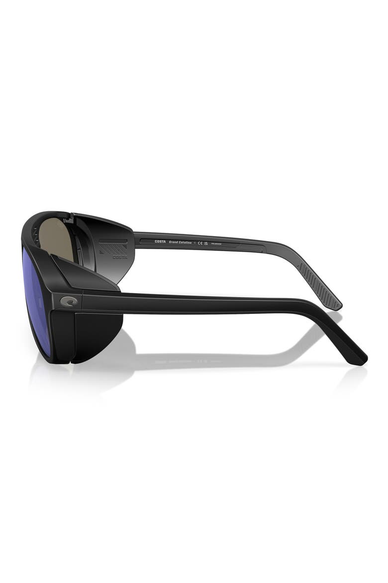 Grand Catalina 59mm Polarized Pilot Sunglasses, Alternate, color, MATTE BLACK/ BLUE MIRROR