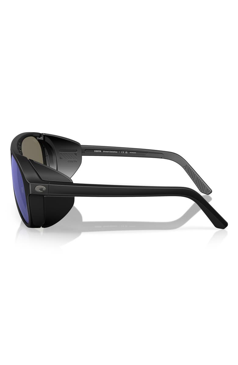 Costa Del Mar Grand Catalina 59mm Polarized Pilot Sunglasses, Alternate, color, Matte Black/ Blue Mirror