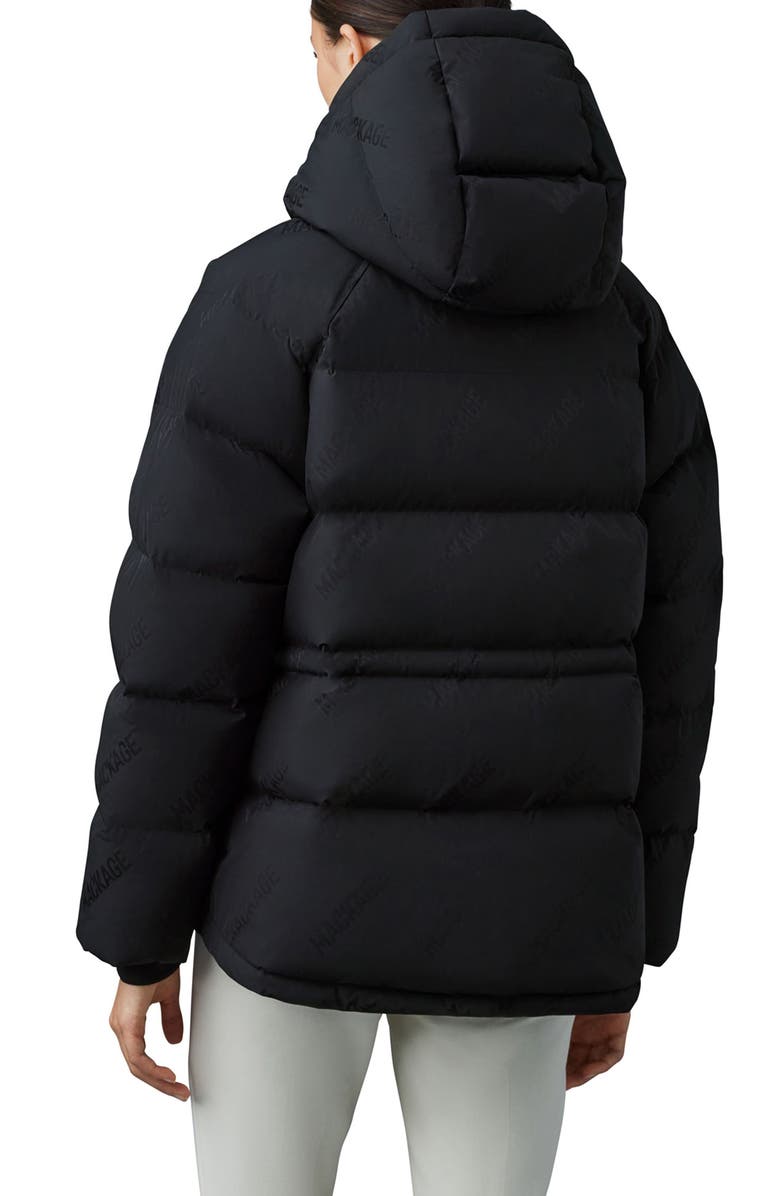 Mackage Edana City MG Logo Jacquard 800 Fill Power Down Puffer Coat with Removable Hood, Alternate, color,
