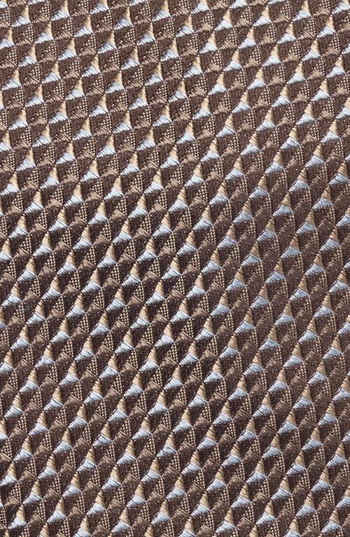 Nordstrom Langley Geometric Pattern Silk Jacquard Tie In Brown