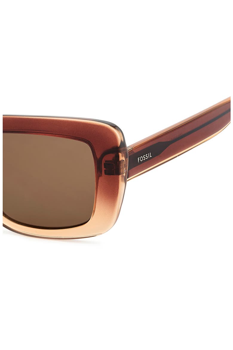 52mm Gradient Rectangular Sunglasses, Alternate, color, BROWN/ BROWN