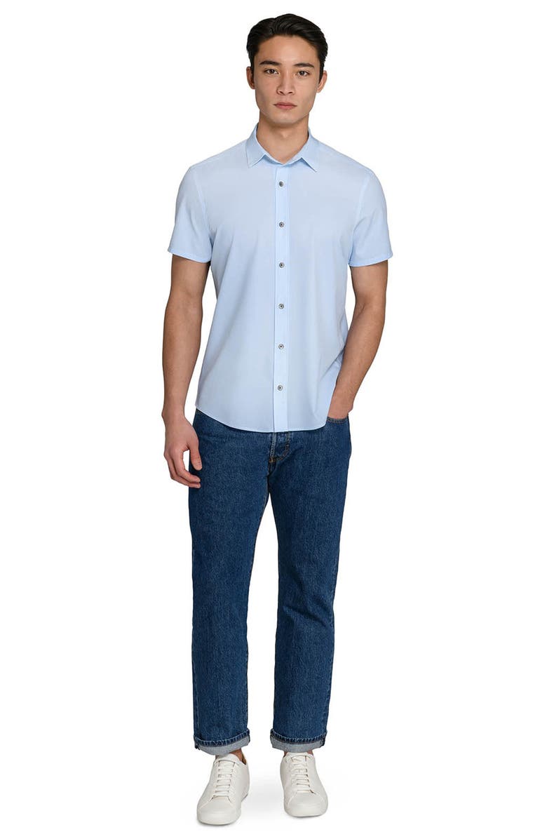 W.R.K Abstract Geo Performance Short Sleeve Button-Down Shirt, Alternate, color, Light Blue